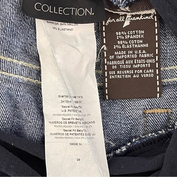 7 For All Mankind Maternity Jeans 29 Secret Fit Belly Skinny Stretch Denim Jean - Picture 12 of 13